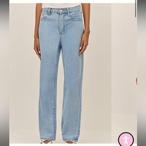 NWT Prettylittlething Light Blue Wash High Waist Straight Leg Jeans size US 6